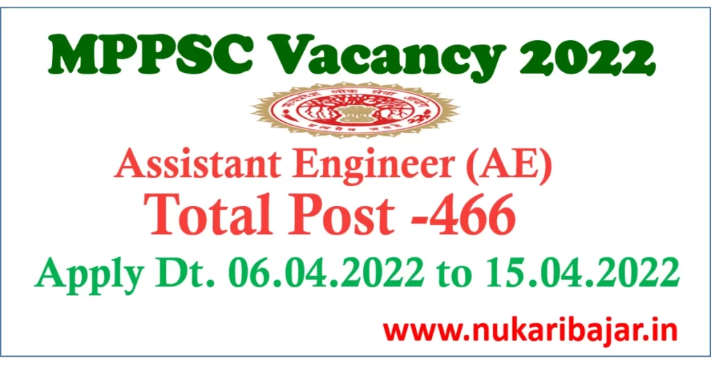 MPPSC Assistant Engineer Recrutment 2022