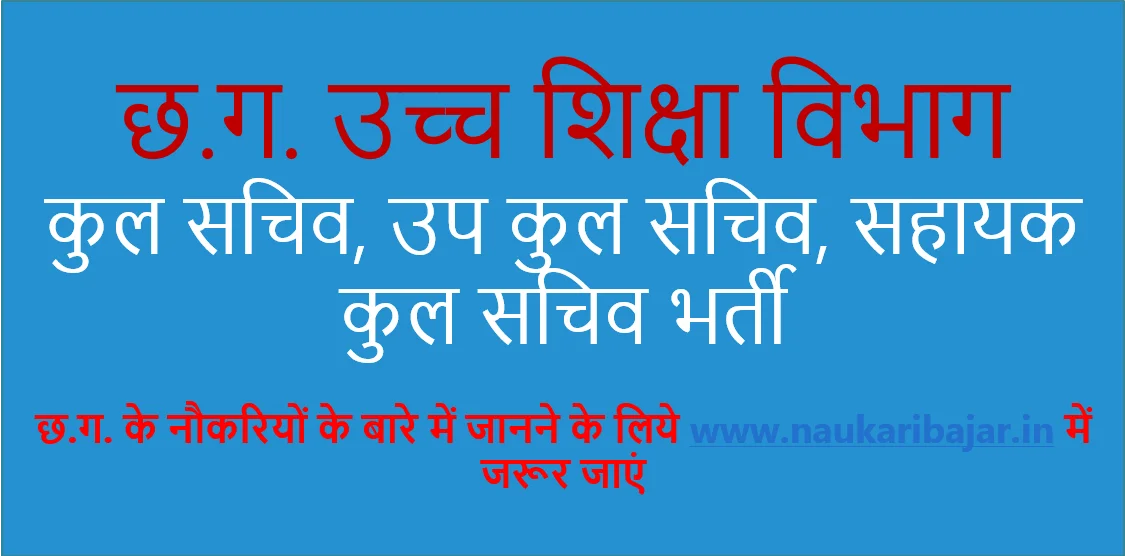 CGPSC High Education Department Recruitment 2020