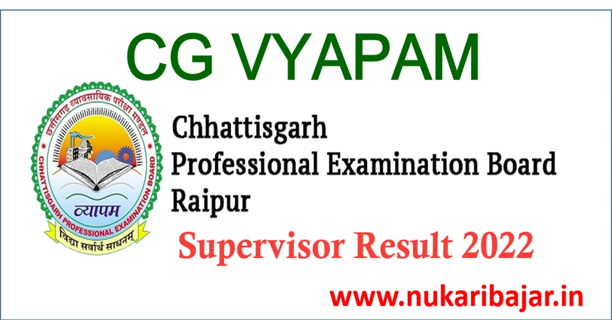 Cg vyapam Mahila Supervisor Result 2022
