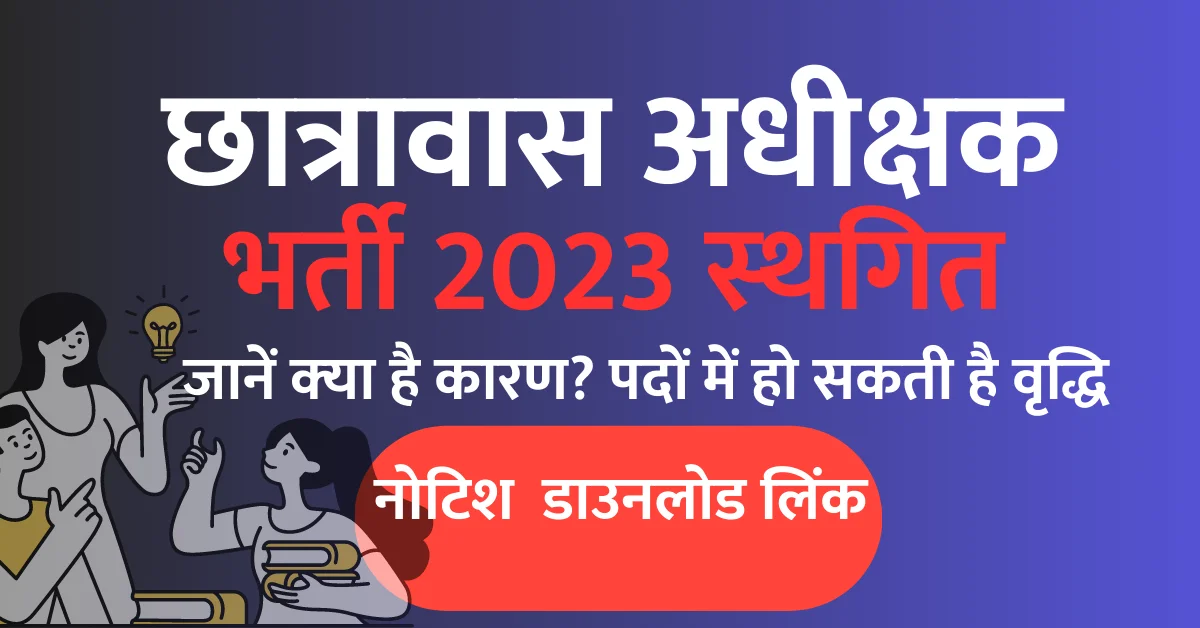 CG Hostel Warden Bharti 2023 Postponement